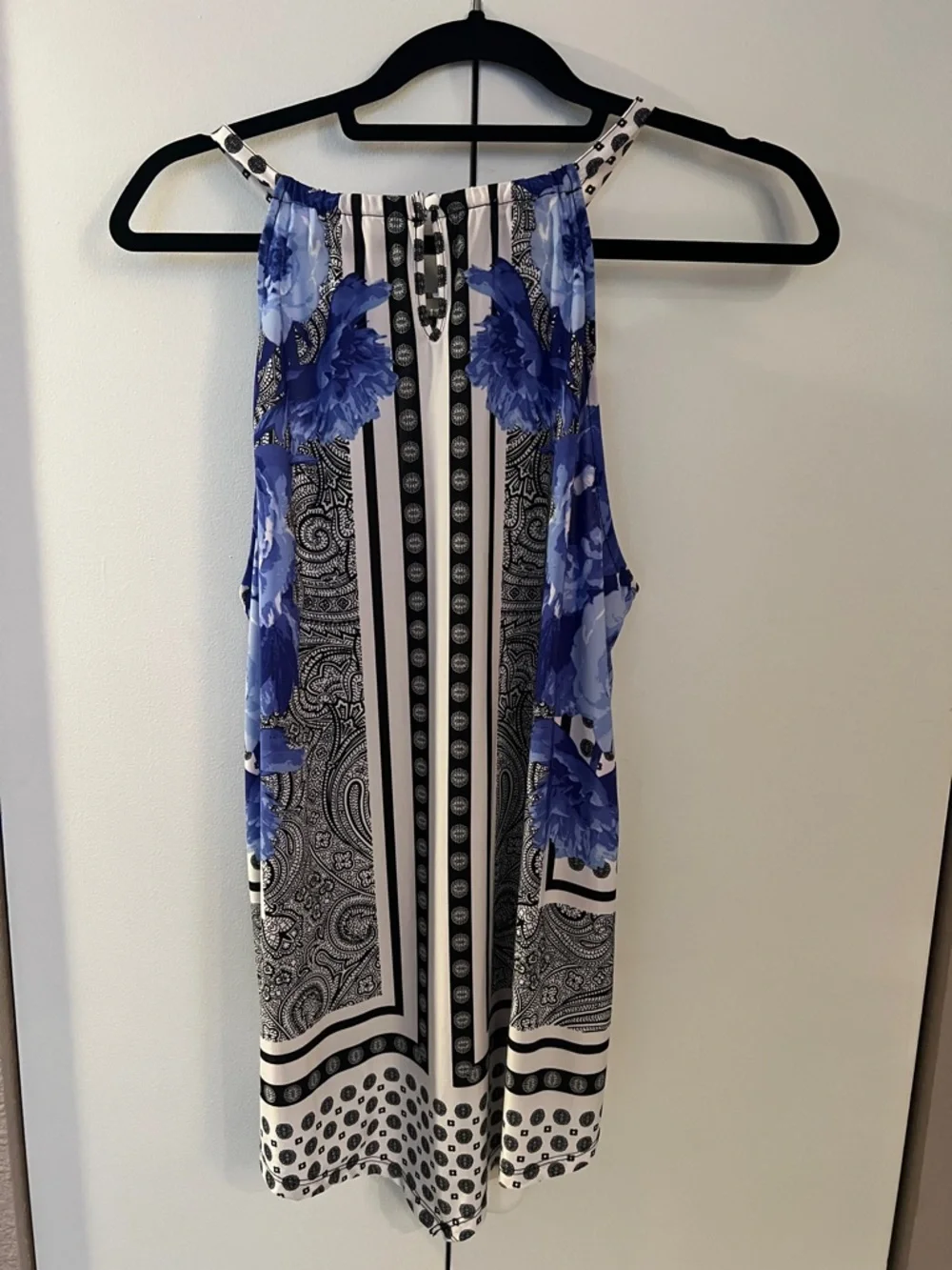 INC International Concepts Blue Floral & Paisley Halter Tank Top Sz XL - Picture 4 of 6